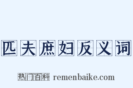 匹夫庶妇反义词是什么意思的图片